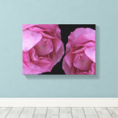 Romantische roze rozen eenvoudige moderne bloemen canvas afdruk (Insitu (Houten vloer))