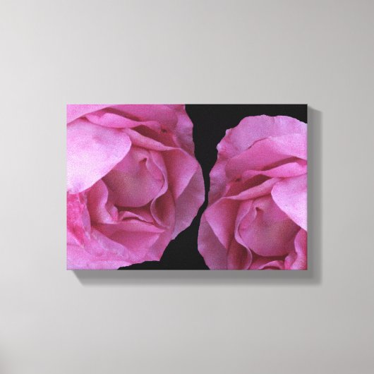 Romantische roze rozen eenvoudige moderne bloemen canvas afdruk (Voorkant)