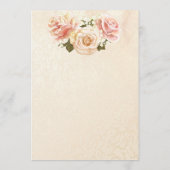 Romantische Roze Rozen Elegant Bruiloft Kaart (Achterkant)