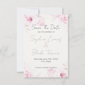Romantische Roze Rozen Elegant en Mooie Save The Date