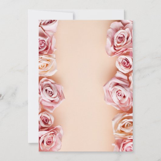 Romantische Roze Rozen Elegante Bruiloft Bedankkaart (Achterkant)