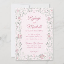 Romantische Roze Rozen en Groene Huwelijksdecorati