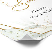 Romantische roze rozen eucalyptus gold Love is zoe Poster (Hoek)