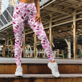 Romantische Roze rozen florale  Leggings