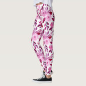 Romantische Roze rozen florale  Leggings (Links)