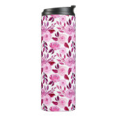 Romantische Roze rozen florale  Thermosbeker (Gedraaid links)