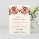  romantische roze rozen islamitische moslim bruilo kaart (Staand voorkant)