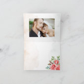 Romantische roze rozen & kalligrafie Dank u Bedankkaart (Binnen)