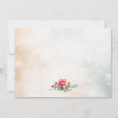 Romantische roze rozen & kalligrafie Dank u Bedankkaart (Achterkant)