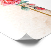 Romantische roze rozen & kalligrafie Welkom Poster (Hoek)