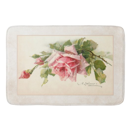 Romantische roze rozen op ambachtelijke achtergron badmat (Voorkant)