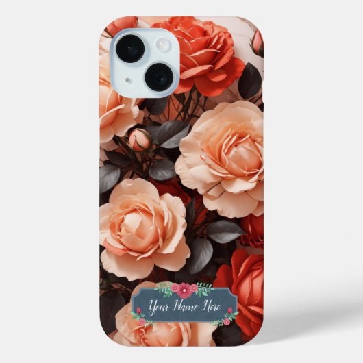 Romantische Roze Rozen op Elegant Wit Marmer Case-Mate iPhone Case (Achterkant)