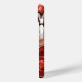 Romantische Roze Rozen op Elegant Wit Marmer Case-Mate iPhone Case (Achterkant / Links)