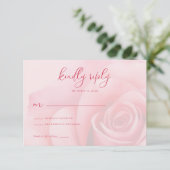Romantische Roze Rozen RSVP Kaartje (Staand voorkant)