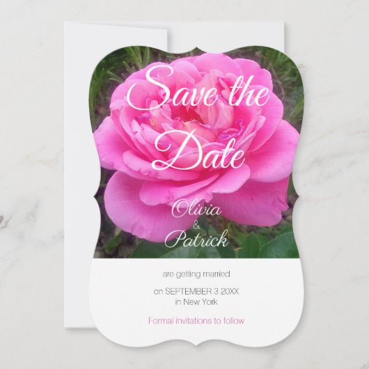 Romantische roze rozen trouw save the date  kaart (Voorkant)