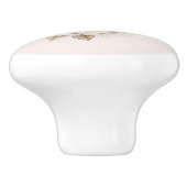 Romantische Roze Rozen Veren Hart Liefde Keramische Knop (Zijkant)