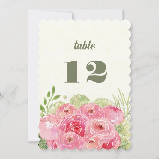 Romantische Roze Rozen Waterverf Bruiloft Kaart (Achterkant)