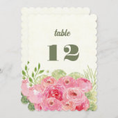 Romantische Roze Rozen Waterverf Bruiloft Kaart (Voorkant / Achterkant)