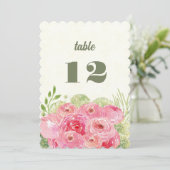 Romantische Roze Rozen Waterverf Bruiloft Kaart (Staand voorkant)