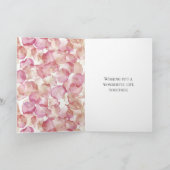 Romantische Roze Rozenblaadjes Bloemen Huwelijk Kaart (Binnen)