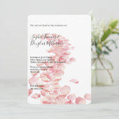 Romantische Roze Rozenblaadjes Bloemen Huwelijk Kaart (Staand voorkant)