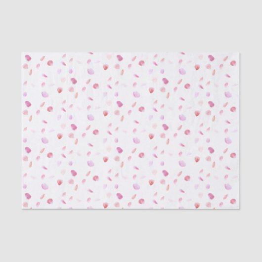 Romantische Roze Rozenblaadjes Bloemige Bruidsmeis Tissuepapier (Voorkant)