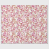 Romantische Roze Rozenblaadjes Bloemige Bruiloftsd Cadeaupapier (Vlak)