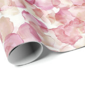 Romantische Roze Rozenblaadjes Bloemige Bruiloftsd Cadeaupapier (Rol Hoek)