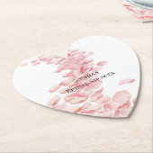 Romantische Roze Rozenblaadjes Bloemrijke Bruidsui Kartonnen Onderzetters (Gekanteld)