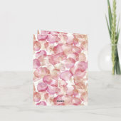 Romantische roze rozenblaadjes Floral Dank u Kaart (Achterkant)