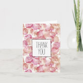 Romantische roze rozenblaadjes Floral Dank u Kaart (Voorkant)