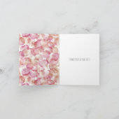 Romantische roze rozenblaadjes Floral Dank u Kaart (Binnen)