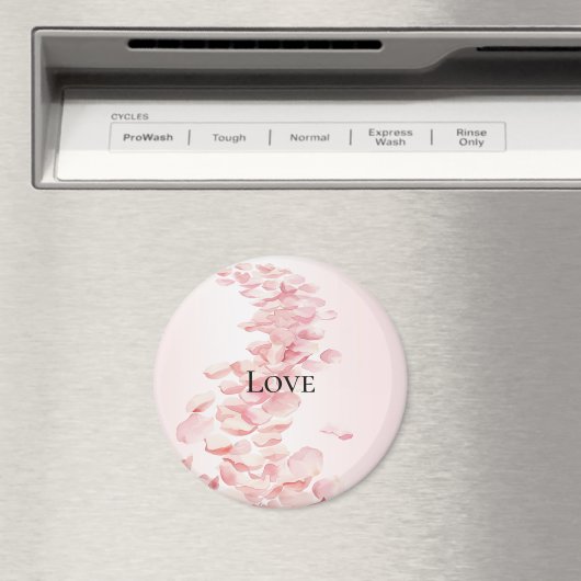 Romantische Roze Rozenblaadjes Magneet (Insitu (Vaatwasser))