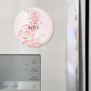 Romantische Roze Rozenblaadjes Magneet