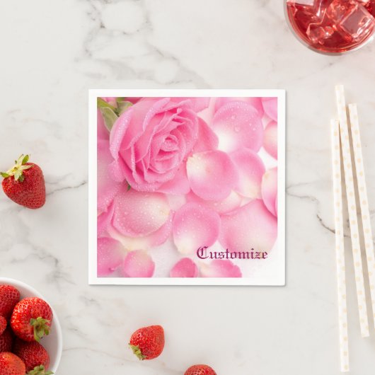 Romantische Roze Rozenblaadjes Servetten (Insitu)