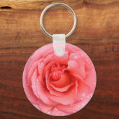 Romantische Roze Rozenwaterdruppels Sleutelhanger (Voorkant)