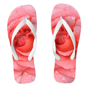 Romantische Roze Rozenwaterdruppels Teenslippers