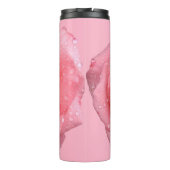 Romantische Roze Rozenwaterdruppels Thermosbeker (Achterkant)