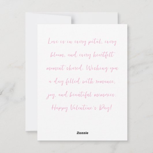 Romantische Roze Sering en Witte Hortensia Valenti Feestdagenkaart (Achterkant)