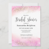 Romantische roze tinten bruids douche uitnodiging (Voorkant)