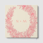 Romantische Roze Toile Bloem Huwelijk Gastenboek (Achterkant)