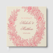 Romantische Roze Toile Bloem Huwelijk Gastenboek (Voorkant)