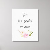 Romantische Roze Tuin Waterverf Floral Canvas Afdruk (Voorkant)