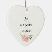 Romantische Roze Tuin Waterverf Floral Keramisch Ornament (Rechts)