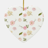 Romantische Roze Tuin Waterverf Floral Keramisch Ornament (Achterkant)