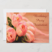 Romantische roze tulpen verjaardag kaart (Voorkant)