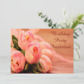 Romantische roze tulpen verjaardag kaart (Staand voorkant)