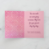 Romantische Roze Valentijnsdag Vossen voor haar Feestdagen Kaart (Binnen)