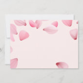 Romantische Roze Vallende Bloemblaadjes Script Sav Kaart (Achterkant)