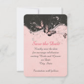 Romantische Roze Vlinder Swirls Bewaar de datum Save The Date (Voorkant)